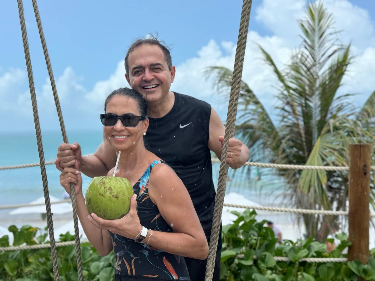 Bernardino Pereira de Lima com a esposa, em fotografia real ao ar livre